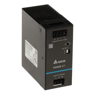 Sursă de alimentare în comutație monofazată pe șină DIN Delta Electronics DRF-24V480W1GBA, 24 V DC, 480 W
