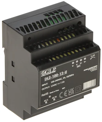 Sursă de alimentare în comutație pe șină DIN GLP DL2-100-12-U, 100 W, 12 V DC