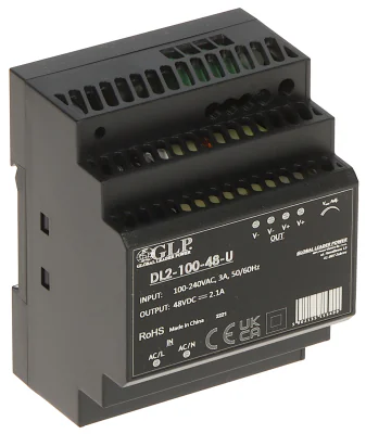 Sursă de alimentare în comutație pe șină DIN GLP DL2-100-48-U, 100 W, 48 V DC