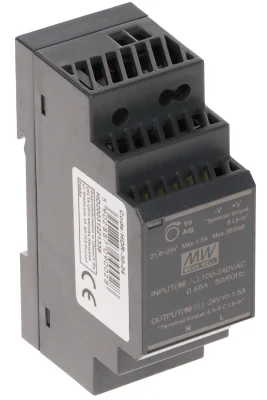 Sursă de alimentare în comutație pe șină DIN MEAN WELL HDR-30-24, 24 V DC, 1,5 A, 36 W