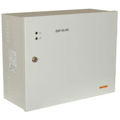 Sursa de alimentare pentru sisteme de detectie incendiu 24V/3-5A in cutie metalica Merawex ZSP135-DR-5A-3, loc pentru 2 acumulatori 40Ah/12V, Tensiune de intrare: 230 V +10% -15%, eficienta ridicata sub sarcina si consum redus, comunicare RS-232 / RS