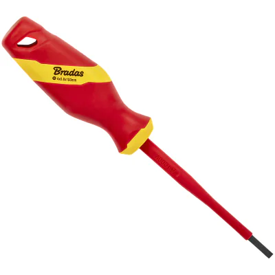 Șurubelniță plată izolată BRADAS DIY-SL1240100-V, 4,0 mm, lungime lamă 100 mm