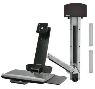 SV COMBO ARM NO WORKSURFACE/SMALL CPU HOLDER POLISHED