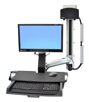 SV COMBO ARM WORKSURFACE/SMALL CPU HOLDER POLISHED