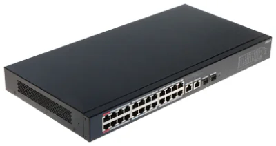 Switch Cloud Managed 26 porturi DAHUA DH-CS4226-24ET-240, 24 PoE Fast Ethernet + 2 uplink, buget PoE 240 W