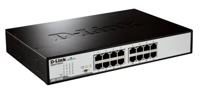 Switch D-LINK DGS-1016D/E, 1 Mbps, 16x Ethernet, gestionat, Black, Metallic