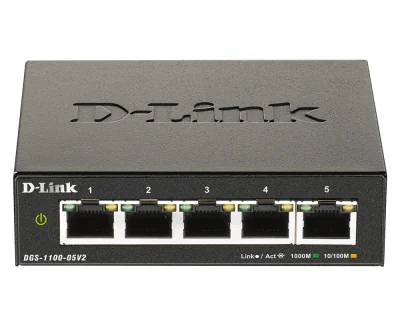 Switch D-LINK DGS-1100-05V2/E, 5x Gigabit, L2, gestionat