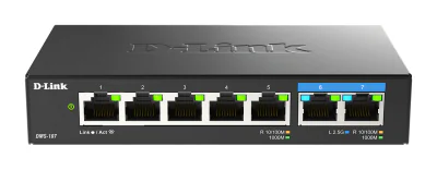 Switch D-LINK DMS-107/E, 5x Ethernet, gestionat, Black