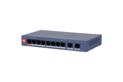 SWITCH Dahua 8 × porturi RJ45 10/100 Mbps PoE, 2 × porturi RJ45 Gigabit