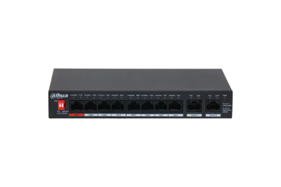 Switch Dahua PFS3010-8ET-96-V2, PoE 8 porturi, 2x Gigabit, 96W