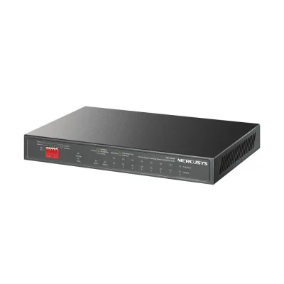 Switch desktop Mercusys 8× 10/100/1000 Mbps PoE+ Ports, 2× 1000 Mbps RJ45 Ports, AUTO Negotiation, AUTO MDI/MDIX, 10BASE-T: UTP category 3, 4, 5 cable (maximum 100m), EIA/TIA-568 100Ω STP (maximum 100m), • EIA/TIA-568 100Ω STP (maximum 100m), 1000BAS
