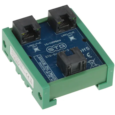 Switch / extender PoE STG STG-SW-POE-3-110, 2 porturi + 1 uplink