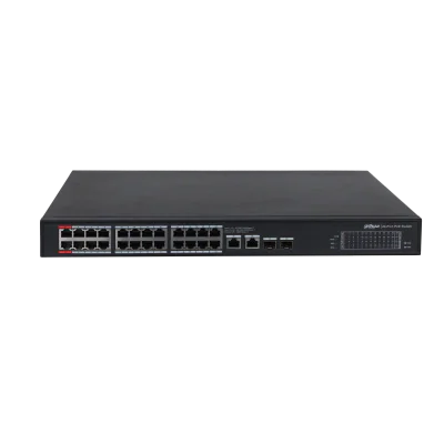 Switch gigabit fără management 24 porturi PoE, 2 porturi uplink, 2 porturi SFP PFS3228-24GT-360