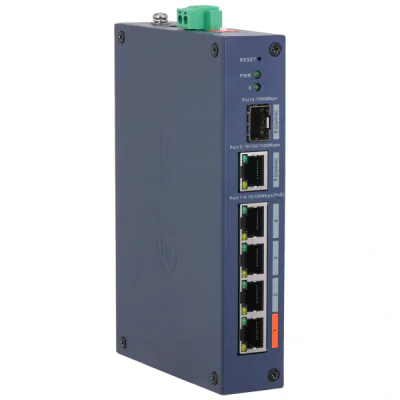 Switch industrial Cloud Managed 6 porturi DAHUA DH-CHS4106-4ET-60, 4 PoE Fast Ethernet + 2 uplink, buget PoE 60 W