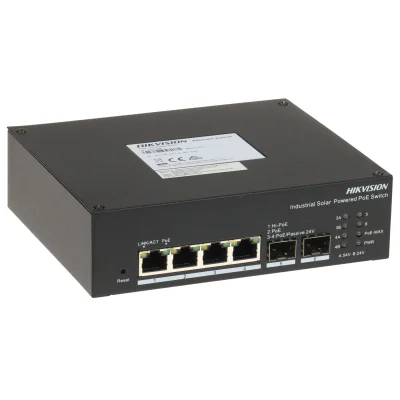 Switch industrial PoE administrabil HIKVISION DS-3T1506HP-EI-UPS/NO POWER UNIT, 4 porturi + 2 SFP