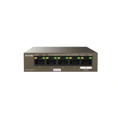 SWITCH IP-COM, Unmanaged L2 Gigabit Ethernet, alimentat prin PoE+ IEEE 802.3af, metalic "G1105PD"