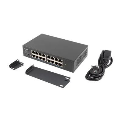 Switch Lanberg RSGE-16 16 porturi Gigabit Ethernet, fără management, montare rack 10"/19"