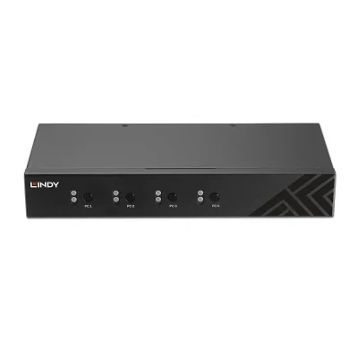 Switch Lindy LY-32166, 4 Port USB 2.0 & Audio, negru
