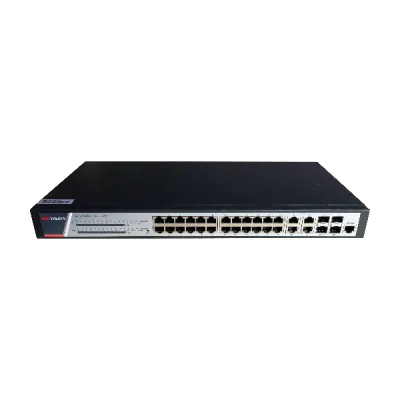 Switch Managed L2 24 porturi HIKVISION DS-3E2528P(B), 24 PoE Gigabit, buget PoE 370 W