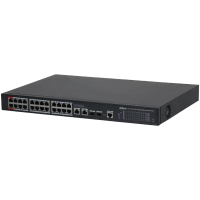 Switch Managed L2 28 porturi DAHUA DH-S4228-24GT-240, 24 PoE + 4 uplink Gigabit, buget PoE 240 W