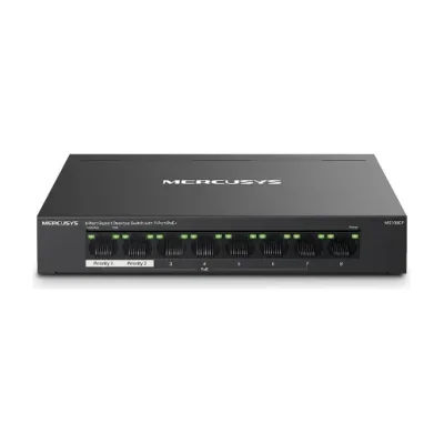 Switch Mercusys Desktop  8 porturi Gigabit, MS108GP, 7 porturi POE (1-7) , buget POE: 65 W, Standarde si protocoale: IEEE 802.3x Flow Control, Dimensiuni: 171*98*27 mm.