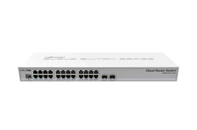 Switch MIKROTIK Cloud Router CRS326-24G-2S+RM, 800 MHz CPU, 512MB RAM,24xGigabit LAN, 2xSFP+ cages, RouterOS L5 or SwitchOS (dual boot), 1Urackmount carcasă, PSU., Grey