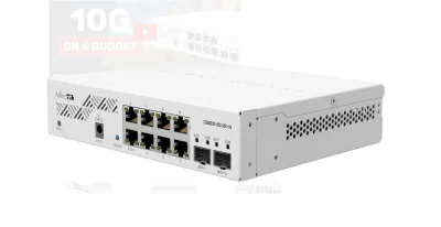 Switch MIKROTIK CSS610-8G-2S+IN 8G, 2 SFP+ Port, Interior 64kb Flash, Pasive POE, Dimensiuni: 200 x 167 x 46 mminterfata: 8 x 10/100/1000, 2 x SFP+, IP20, POE in- 12-57 V, consum maxim 5w., White