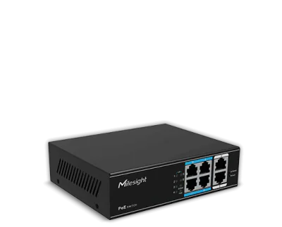 "Switch Milesight MS-S0208-GL; Porturi:8×100Mbps PoE ports (RJ45) +2×1000Mbps unlink ports; Maxim 30 W per port, Buget 120 W; Performanta: Switching capacity 11.8Gbps, Forwarding 4.17Mpps Alimentare: AC 100~240V, 50-60Hz, 2.2A; Dimensiuni: 195mm x 13