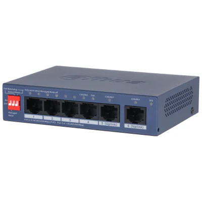 Switch PoE administrabil DAHUA CS4006-4GT-36, 4 porturi + 2 uplink