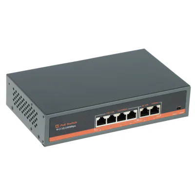 Switch PoE APTI APTI-POE0402-60W-ECO, 4 porturi + 2 uplink