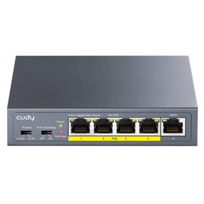Switch PoE CUDY GS105P, 4 porturi + 1 uplink