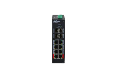 Switch PoE Dahua 12 Port, PoE 8x RJ45 10/100, Uplink: 4x SFP 1000, 120 W, Cloud management