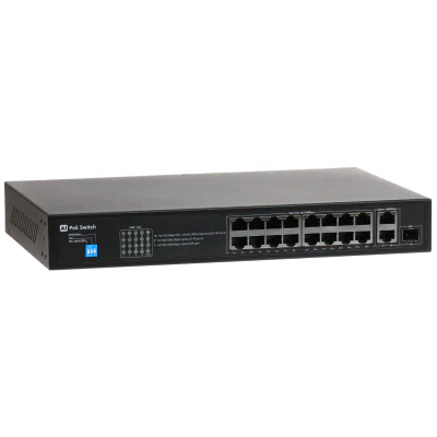 Switch PoE DELTA NETWORK GTX-B1-18-16G1SFP/X, 16 porturi + 2 uplink + 1 SFP