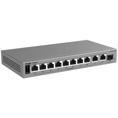 Switch PoE REYEE RG-ES211GS-P, 8 porturi + 2 uplink + 1 SFP