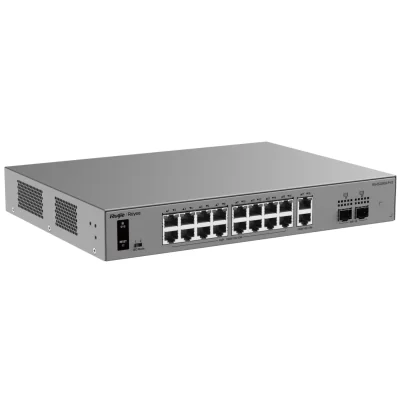 Switch PoE REYEE RG-ES220GS-P-V2, 16 porturi + 2 uplink + 2 SFP
