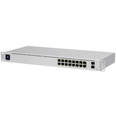 SWITCH. PoE Ubiquiti, port Gigabit x 16, SFP SFP x 2, managed, rackabil, carcasa metalica, "USW-16-POE-EU"