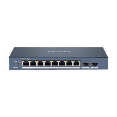 Switch Smart Managed 10 porturi HIKVISION DS-3E1510P-SI, 8 PoE + 2 SFP Gigabit, buget PoE 110 W