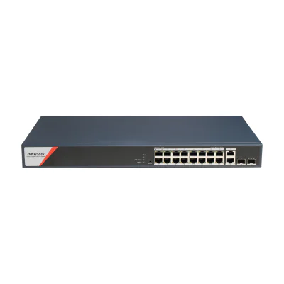 Switch Smart Managed 20 porturi HIKVISION DS-3E1520HP-SI-16P2T2F, 16 PoE + 2 RJ45 + 2 SFP Gigabit, buget PoE 230 W
