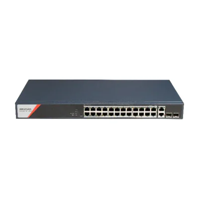 Switch Smart Managed 28 porturi HIKVISION DS-3E1528HP-SI-24P2T2F, 24 PoE + 2 RJ45 + 2 SFP Gigabit, buget PoE 370 W