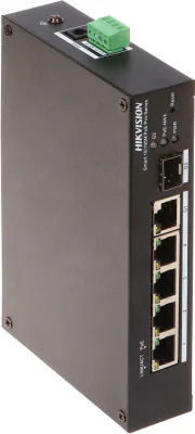 Switch Smart Managed 6 porturi HIKVISION DS-3T1306P-SI/HS, 4 PoE Fast Ethernet + 1 RJ45 Gigabit + 1 SFP Gigabit, buget PoE 60 W