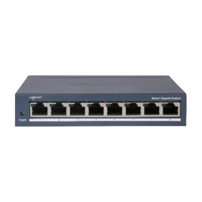 Switch Smart Managed 8 porturi HIKVISION DS-3E1508-EI(V2), 8 RJ45 Gigabit