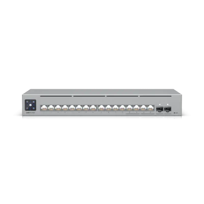 Switch Ubiquiti, interfata (12) porturi GbE RJ45, (4) porturi 1/2.5 GbE RJ45, (2) porturi 10G SFP+, rata de transmitere 62,496 Mppsm, sursa alimentare 5V, 25W, caracteristici DHCP pentru rețele administrate local, Reluare DHCP, Rutare inter-VLAN