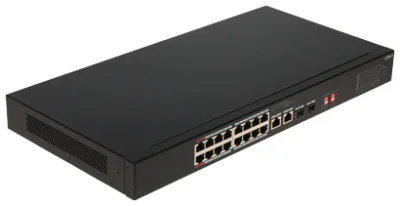Switch Unmanaged 18 porturi DAHUA DH-S3218-16ET-135, 16 PoE Fast Ethernet + 2 uplink, buget PoE 135 W