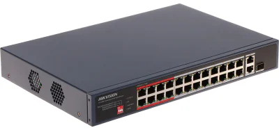Switch Unmanaged 25 porturi HIKVISION DS-3E0326P-E/M(C), 24 PoE Fast Ethernet + 1 RJ45 Gigabit, buget PoE 230 W