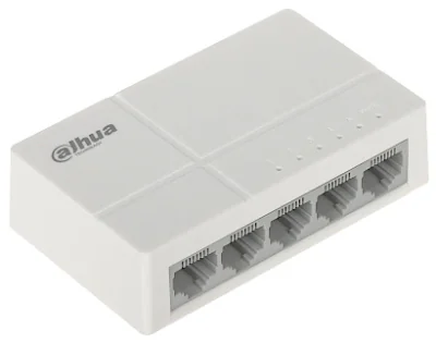 Switch Unmanaged 5 porturi DAHUA PFS3005-5ET-L-V2, 5 RJ45 Fast Ethernet, White