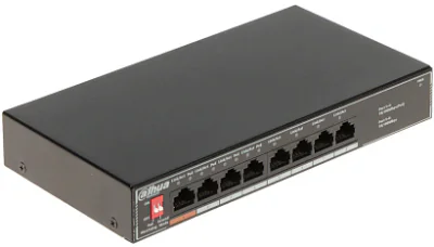 Switch Unmanaged 8 porturi DAHUA DH-SF1008LP, 4 PoE + 4 RJ45 Fast Ethernet, Black