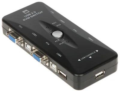 Switch VGA + USB PAWONIK VGA+USB-SW-4/1, 4 intrări VGA, 4 USB-B