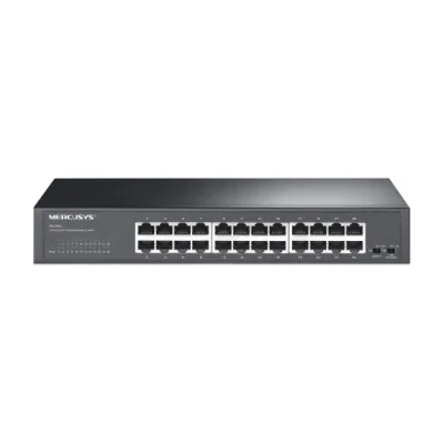 Swtich desktop/rackmount Mercusys, IEEE 802.3i, IEEE 802.3u, IEEE 802.3ab, IEEE 802.3x, IEEE 802.1p, 24×10/100/1000Mbps RJ45 Ports, Auto- Negotiation, Auto MDI/MDIX, switch capacity 48 Gbps