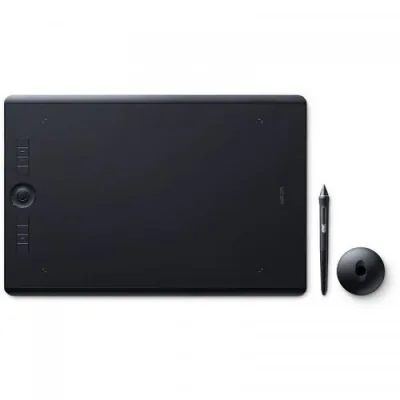 Tableta grafica Wacom Intuos Pro L North, interfata USB, Bluetooth, rezolutie LPI 5080 , butoane 8 x epressKeys, tehnologie rezonanta electromagnetica patentatadimensiuni 430 x 287 x 8 mm, negru-verde