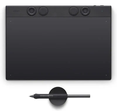 Tableta grafica WACOM Intuos Pro Medium, interfata Bluetooth, USB Type C, rezolutie 5080 lpi, stylus Wacom Pro Pen 3, negru